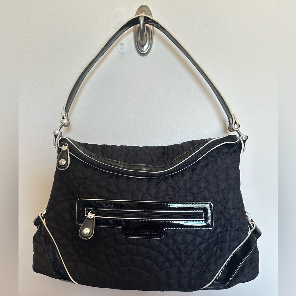 Unique Vera Bradley black and white quilted hobo bag